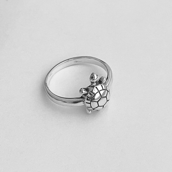 Sterling Silver Sea Turtle Ring, Silver Rings, Animal Ring, Beach, Ocean - Picture 4 of 12